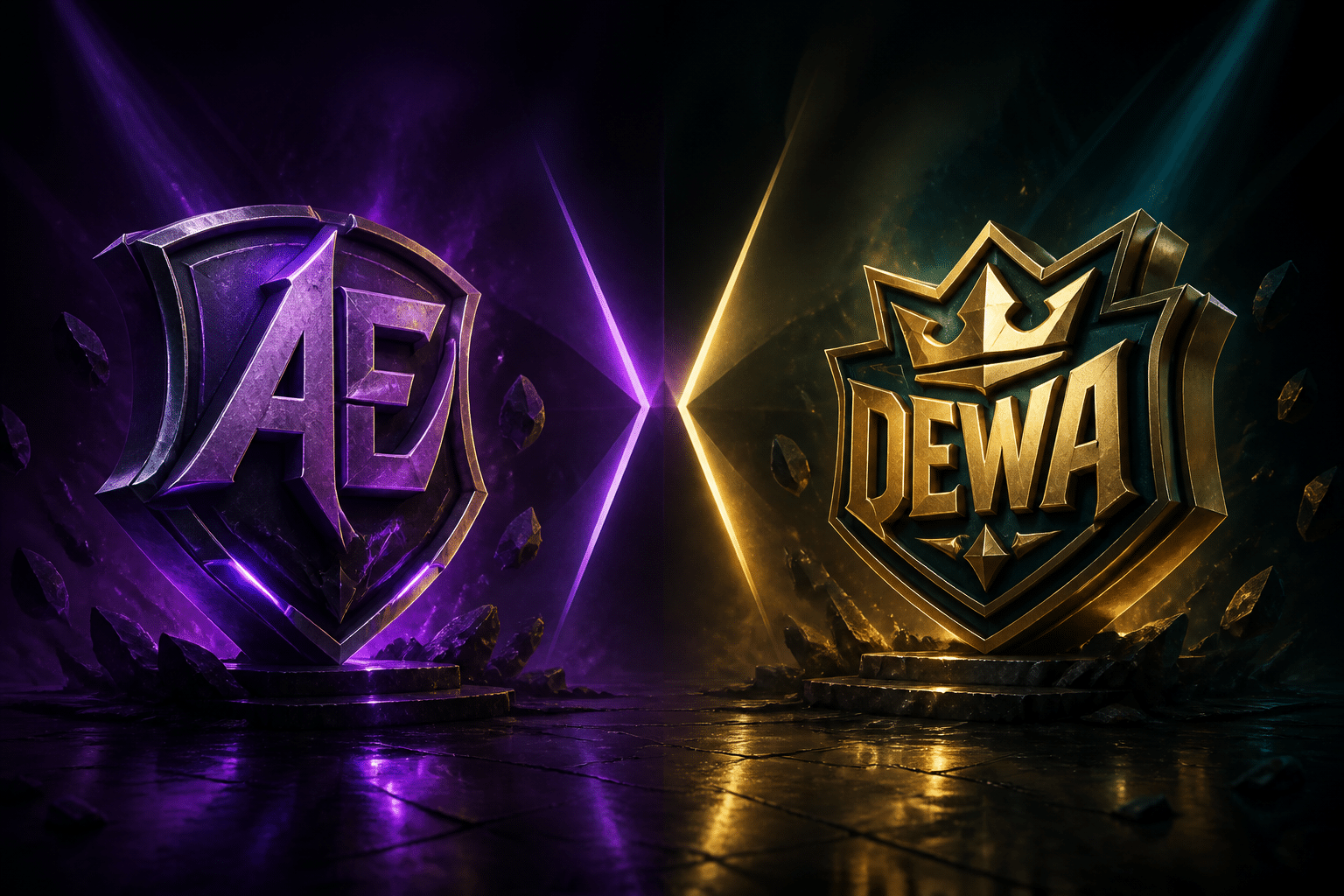 AE vs Dewa week 2 logos